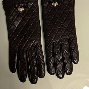 Coach Black Quilted Leather Gloves
